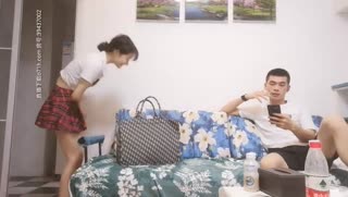 [Long-legged beautiful girl in JK uniform] Hold her upside down for oral sex, this posture is amazing