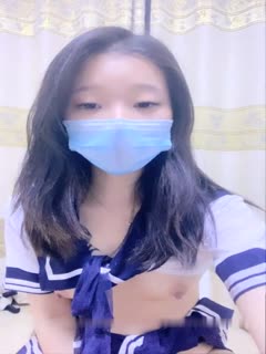 Good-looking sweet girl Jiuer props masturbation fun student uniform chair massager vibration pussy moaning very tempting like don't miss it