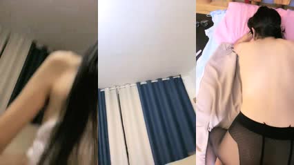 Top beauty goddess black silk beautiful legs, open crotch rubbing pussy, raised ass back entry, riding position thrusting