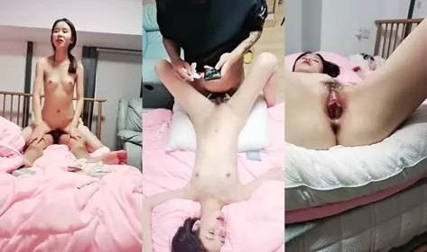 Gentle and sweet new girl! Slim body fucking on the sofa! The best big white ass, holding deep insertion with a lot of white juice, and fucking hard with a pillow