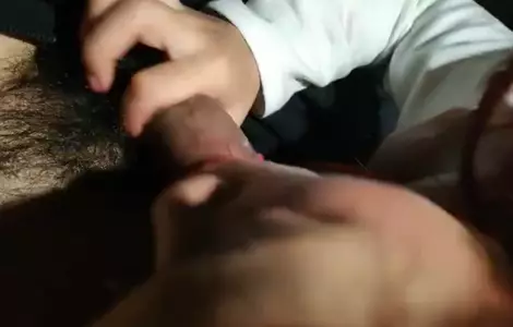 Daddy's little baby and his little brother went out to have sex in the car, oral sex, big cock licking balls