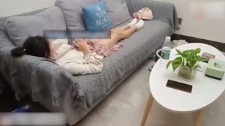 Sister-in-law went home to watch her sister and brother-in-law hide and masturbate. Brother-in-law forced Lolita's sister-in-law while her sister was asleep.