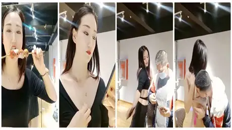 Net red face temperament goddess [stewardess CC] devil-like figure show dance without chicken...