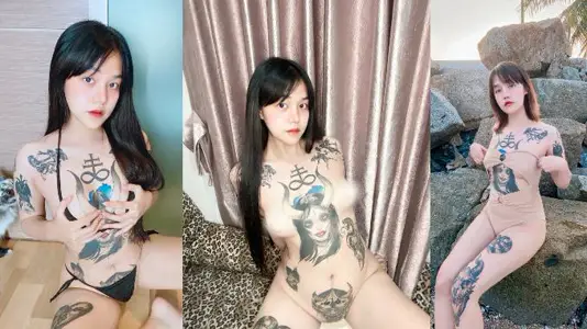 The tattooed white tiger spirit little sister outdoor naked shooting and her boyfriend's sex video outflow, attracted melon friends repeatedly praise like contrast sister