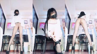 Little beauty, long legs, black silk.