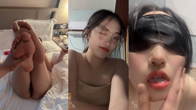 High Yan value glasses bitch [Ren Zixin] gourmet figure long legs contrast bitch, surface goddess private bitch was taken down by the big cock owner completely reduced to sex slave