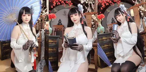 The photo of Yixian cheongsam by Fuli Ji [Ashe Xue], the snow-white twin peaks are attractive and more charming in the fog.