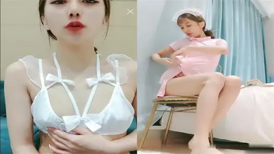 Pure White Nurs Dress Fun Dress White Collar Dress Village Flower Dress Jumping Egg Climax Show