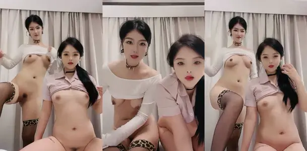 High Yan value anchor [ruru] and boudoir hotel live broadcast, two women large-scale performance charming body twist detonated the whole network